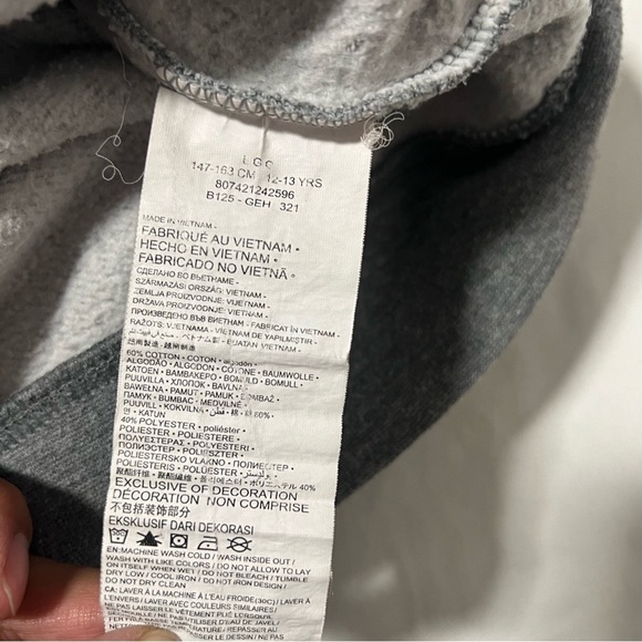 Jordan Kids Size Large (12-13) Graphic Gray Hooded Sweatshirt Activewear - Picture 7 of 9